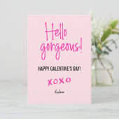Hallo wunderschöne Valentinstag Xoxo pink Karte (Stehend Vorderseite)
