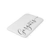 Hallo wunderschöne weiße Minimalistisch Badematte (Schrägansicht)