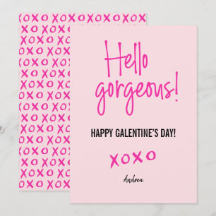 Hallo, wunderschöner Valentinstag xoxo rosa Karte
