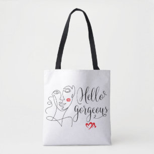 Hallo wunderschönes Gesicht Illustration   Tasche