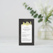 Hallo ! Yellow & Black Private Tutor Visitenkarte (Stehend Vorderseite)