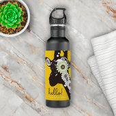 Hallo ! - Yellow Funky Cool Paisley Giraffe Edelstahlflasche