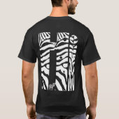 "Hallo" Zebra-schwarze/weiße Streifen abstraktes T-Shirt (Rückseite)