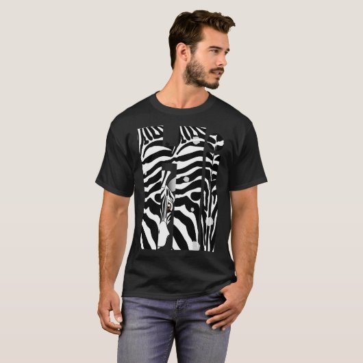 "Hallo" Zebra-schwarze/weiße Streifen abstraktes T-Shirt (Vorne ganz)