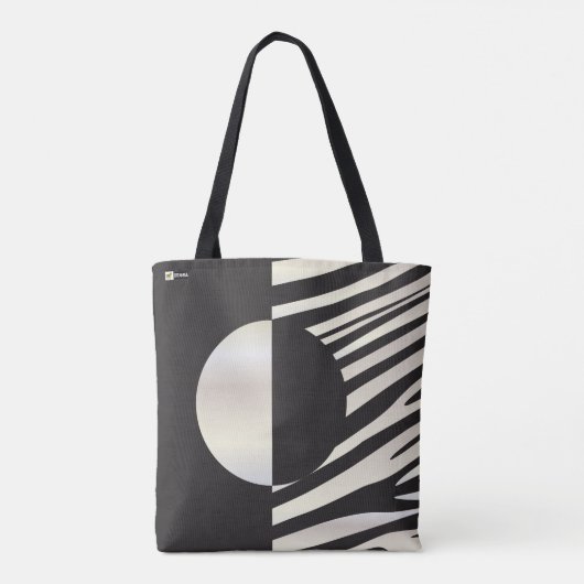 "Hallo" Zebra-schwarze/weiße Streifen abstraktes Tasche (Rückseite)