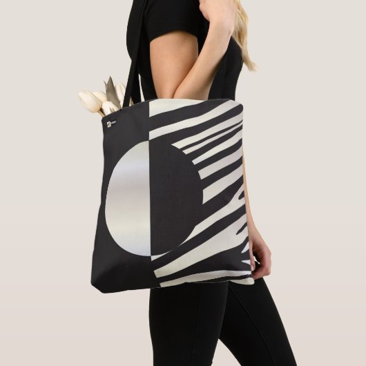 "Hallo" Zebra-schwarze/weiße Streifen abstraktes Tasche (Von Nahem)