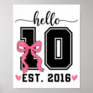 Hallo zehn est 2016 bow 10. Geburtstag doppelte Zi Poster