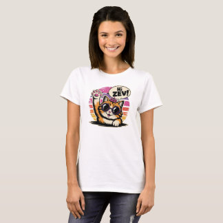 Hallo Zev Lustige Katzenprinzessin Retro T-Shirt
