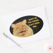 Hallo zu Ihrem Katzenovalaufkleber Ovaler Aufkleber (Umschlag)