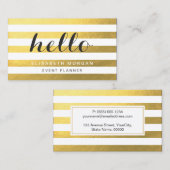 Hallo zu Ihren Kunden - Stilvolle Goldstreifen Visitenkarte (Vorne/Hinten)