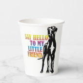 Hallo zu meinem kleinen Freund Great Dane Enamel C Pappbecher (Vorderseite)