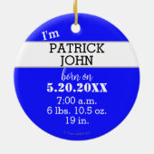 Hallo zum Namen der blauen weißen Geburtsstadien d Keramik Ornament (Hinten)