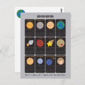 Hallo zum Sonnensystem 2025-Kalender Postkarte (Vorne/Hinten)