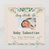 Hallo zur neuen Baby-Einladung Einladung (Vorne/Hinten)