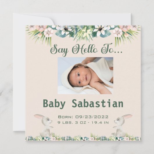 Hallo zur neuen Baby-Einladung Einladung (Vorderseite)