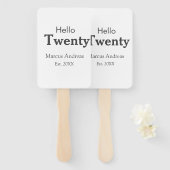 Hallo zwanzig Geburtstag hinzufügen Namen est. Jah Fächer (Vorne und Hinten)