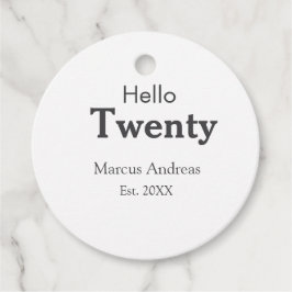 Hallo zwanzig Geburtstag hinzufügen Namen est. Jah Geschenkanhänger