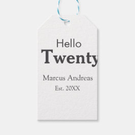 Hallo zwanzig Geburtstag hinzufügen Namen est. Jah Geschenkanhänger