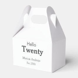 Hallo zwanzig Geburtstag hinzufügen Namen est. Jah Geschenkschachtel
