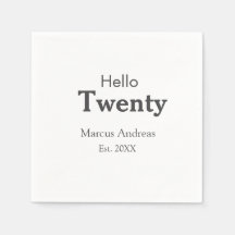 Hallo zwanzig Geburtstag hinzufügen Namen est. Jah