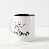 Hallo Zweifarbige Tasse (Vorderseite Links)