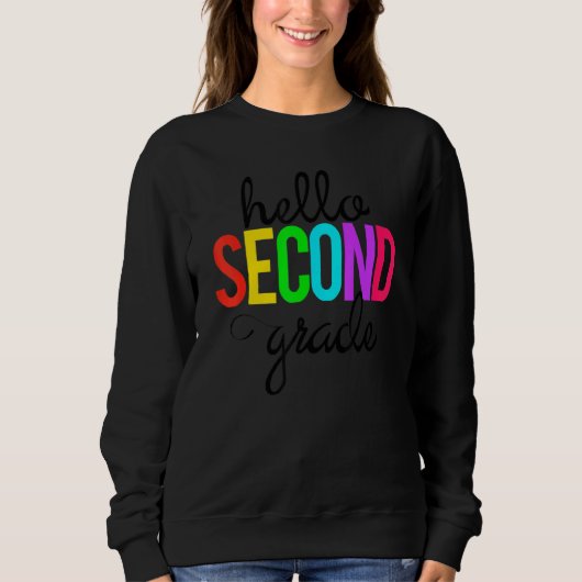 Hallo Zweite Klasse 2. Erster Schultag Hell Sweatshirt (Vorderseite)