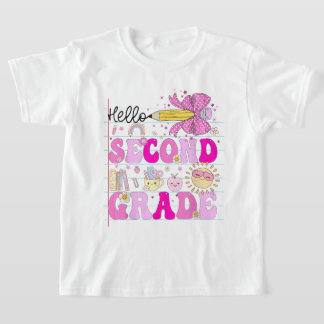 Hallo Zweite-Klasse-Coquette-Schleife-Lehrermädche T-Shirt