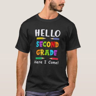 Hallo, zweite Klasse Kinder Lehrer zurück in die S T-Shirt