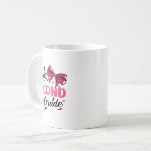 Hallo zweite Klasse Lehrer Coquette Bow zurück zu  Kaffeetasse (Vorderseite Links)