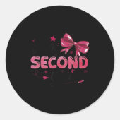 Hallo zweite Klasse Lehrer Coquette Bow zurück zu  Runder Aufkleber (Vorderseite)