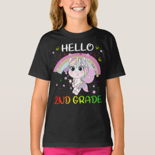 Hallo Zweite Klasse Lehrer Student Team Unicorn Zu T-Shirt