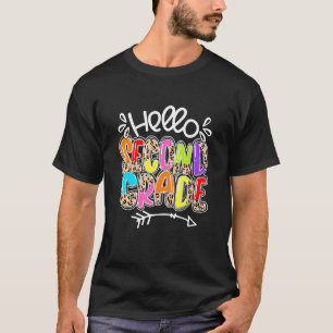 Hallo Zweite Klasse Leoparden Druck 2. Klasse Zurü T-Shirt