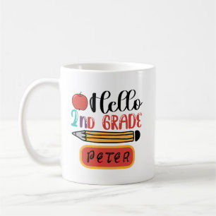 Hallo Zweite Klasse Personalisiert zurück zum Schu Kaffeetasse
