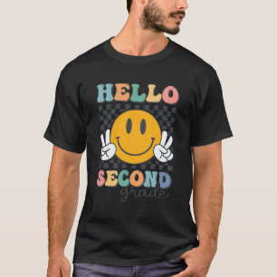 Hallo Zweite Klasse Retro Lächeln Team 2ND Klasse T-Shirt