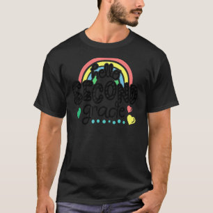 Hallo zweite Klasse Retro Zurück zur Schule Regenb T-Shirt