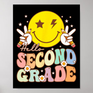 Hallo Zweite Klasse Spaß Smile Gesicht 2. Klasse B Poster