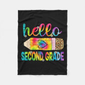 Hallo zweite Klasse Stift Gefärbte Krawatte zurück Fleecedecke (Vorderseite)