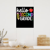 Hallo Zweite Klasse Team 2. Klasse zurück zur Schu Poster (Küche)