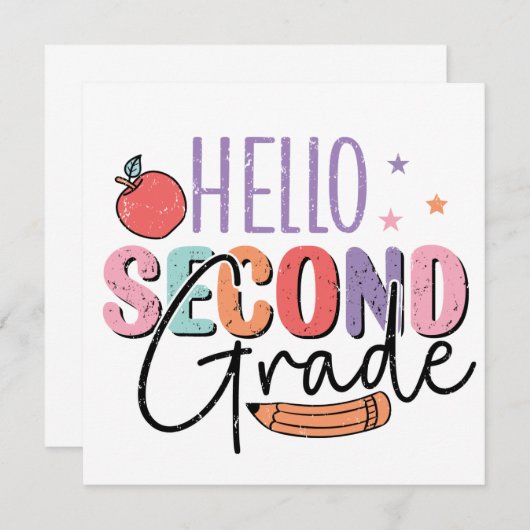 Hallo zweite Klasse zurück zur Schule (Vorne/Hinten)