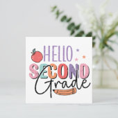 Hallo zweite Klasse zurück zur Schule (Stehend Vorderseite)