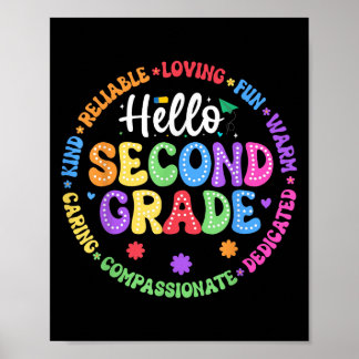 Hallo zweite Klasse zurück zur Schule für Kinder u Poster