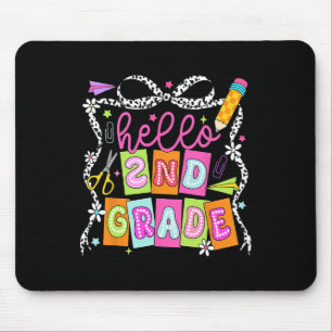 Hallo Zweite Klasse Zurück zur Schule Lehrer Mädch Mousepad