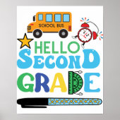 Hallo zweite Klasse zurück zur Schule Poster (Vorne)