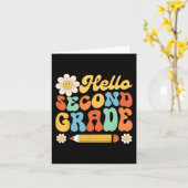 Hallo zweite Stufe zurück an die Lehrer Kind Karte (Gelbe Blume)