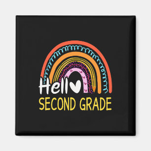 Hallo Zweiter Grad Zurück zur Schule Rainbow 2. Gr Magnet