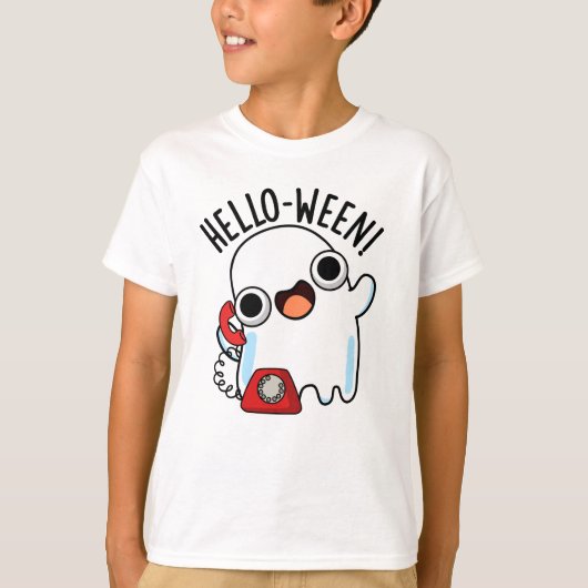 Hallo zwischen Funny Ghost Pun T-Shirt (Vorderseite)