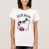 Hallo zwischen Funny Ghost Pun T-Shirt (Vorderseite)