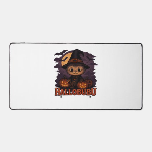 Hallobubu Halloween Niedlich & Spooky Witch Cat T- Schreibtischunterlage (Vorderseite)