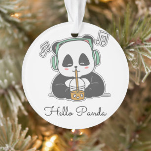 #HalloPandaAcrylSchmuckanhänger Ornament