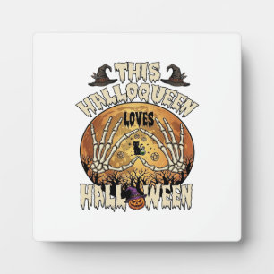 Halloqueen Liebt Halloween Skeletthände Schwarze K Fotoplatte